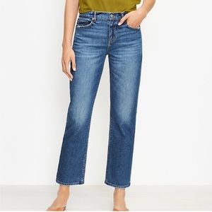 NWT Loft The Straight Crop High Rise Curvy Tall Jeans